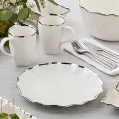 Certified International (Set of 4) 11" Dinner Plates Regency Silver