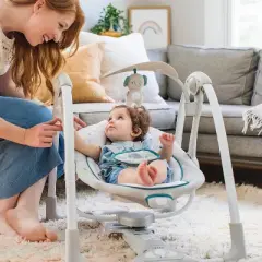 Ingenuity ConvertMe 2-in-1 Compact Portable Baby Swing 2 Infant Seat - Nash