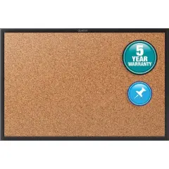 Quartet - Classic Series Bulletin Board - Natural Cork Surface - Aluminum Frame - Black