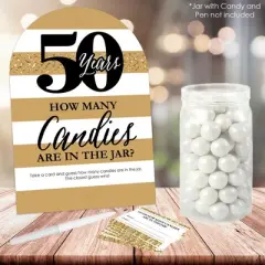 Big Dot of Happiness We Still Do - 50th Wedding Anniversary - How Many Candies Anniversary Party Game - 1 Stand and 40 Cards - Candy Guessing Game