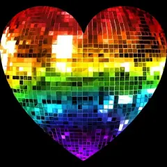 Design By Humans Rainbow Disco Ball Heart By melvillesTank Top