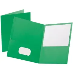 Oxford 2-Pocket Folder, 100 Sheet Capacity, Green, Pack of 25