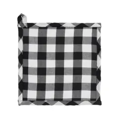 Annie Black Check Pumpkin Trivet 8x8
