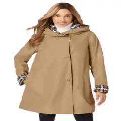 Jessica London Women&rsquo;s Plus Size Reversible A-Line Raincoat