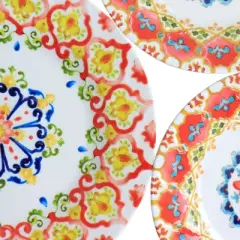 Gibson Laurie Gates California Designs Tamayo 12 Piece Melamine Dinnerware Set in Multi-Color