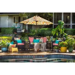 Outdoor/Indoor Alatriste Ivory Wicker Loveseat Cushion - Pillow Perfect