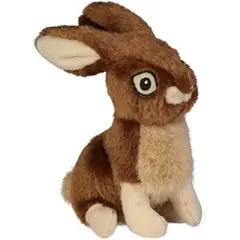 goDog Wildlife Rabbit Squeaky Plush Dog Toy, Chew Guard Technology - Brown, Large