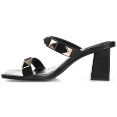 Journee Collection Womens Kirian Tru Comfort Foam Open Square Toe Block Heel Sandals