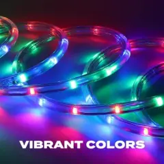 BrightLux 12ft LED Color Flow Rope Lights: Outdoor/Indoor, Music Sync, 500+ Modes, PVC Jacket