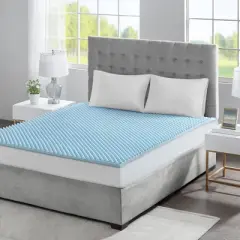 INFURNIC Mattresses All Season Reversible Hypoallergenic Cooling Queen Mattress Topper for Comfortable and Healthy Sleep, Blue, 80"*60"*1.5"