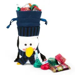 Stocking Stuffer Christmas Candy Gift Little Blue Penguin Bag 1/2lb Hershey's Chocolate Holiday Mix (approx. 30 candies) - 7" Tall