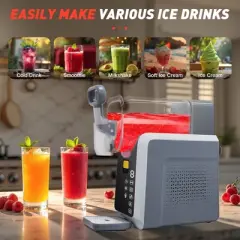 KTMBDW Slushie Machine, Slushy Machine for Home No ice Needed, Professional Frozen Drink Maker with LED Display for Frozen Margaritas, lce Cream, Gray