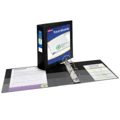 Avery TouchGuard Protection View 3 Ring Binder, Clear View Cover, 2" Slant Rings, 1 Black Binder (17119)
