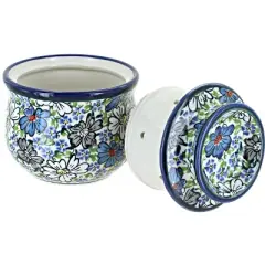 Blue Rose Polish Pottery 1512 Zaklady French Butter Dish
