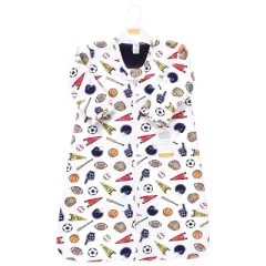 Hudson Baby Infant Boy Long Sleeve Plush Faux Fur Sleeping Bag, Wearable Blanket, Sports Fan