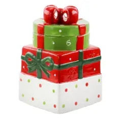 Gibson Home Christmas Estate 7.5 Inch Gift Box Holiday Cookie Jar