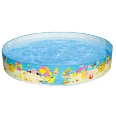 Intex Beach Days Snapset Instant Round Kids Childrens Swimming Pool Allows for 9.5' of Water, Holds 119 Gallon Capacity/450 Liters (6 Pack)
