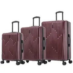 InUSA Drip Lightweight Hardside Spinner 3pc Luggage Set - Wine