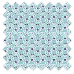 Bacati - Isabella Paisley Aqua/Lilac/Purple Floret Crib/Toddler Bed Skirt