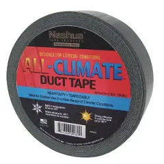 Nashua  Duct Tape,Black,1 7/8 in x 60 yd,9 mil ALL-CLIMATE