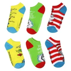 Dr. Seuss Socks Kids Book Character Designs Mix n' Match Ankle Socks 6 Pack Multicoloured
