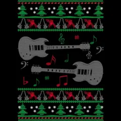 Junior's Design By Humans Guitar Christmas By sophialada T-Shirt
