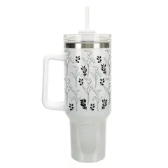Elanze Designs Calla Lily Flower Floral Pattern 40 oz. Stainless Steel, Large Water Bottle Coffee Mug, Spill & Leak Resistant, Thermal Travel Tumbler