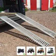 72x9 Inch Loading Ramps, Anti-Slip Ramp, Silver, Total Weight Capacity 1500 lbs for Loading Motorcycles, Bicycles, ATVs, lawnmowers, Tractors, etc.