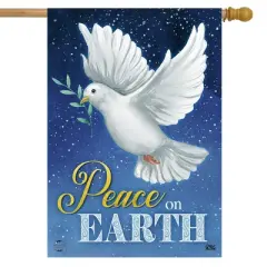 Briarwood Lane House Flag 40x28 For Outdoor Peace on Earth Dove Christmas House Flag Flag For Christmas House Flag