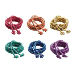 Champion Sports Braided Nylon Jump Rope, Assorted Colors, 8' Length, Pack of 6