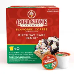 Cold Stone Creamery Ice Cream Flavored Coffee, Birthday Cake,Keurig 2.0,40 Count
