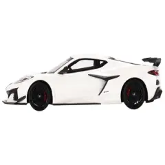 2023 Chevrolet Corvette Z06 Arctic White with Black Stripes 1/43 Model Car by True Scale Miniatures