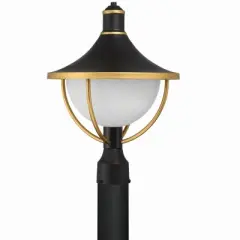 Crystorama Lighting Atlas 1 - Light Post Light in  Matte Black/Textured Gold