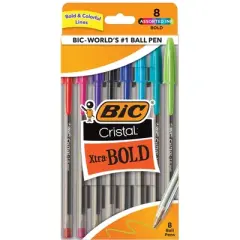BIC&reg; Cristal Xtra Bold Fashion Bold Point (1.6mm) 8 Per Pack, 6 Packs