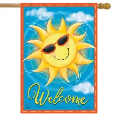 Summer Sunshine Welcome House Flag Sunglasses 28" x 40" Briarwood Lane