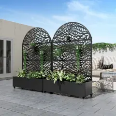 PexFix 72"x47"Iron Black Arch Planting Box Plant Climbing Frame Spring