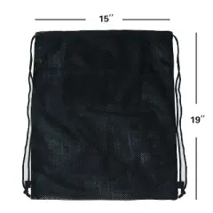GSE 19"x15" Mesh Drawstring Backpack Bag for Sports Gym Gear, Backpacking, Camping Gear, Travel