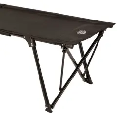 Kamp-Rite Standard Kwik-Cot Folding Portable Indoor/Outdoor Sleeping Bed, Black