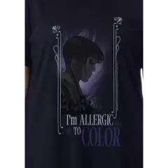Wednesday Womens' I'm Allergic To Color Nightgown Sleep Pajama Shirt Black