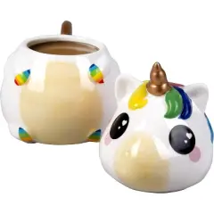 Seven20 Rainbow Unicorn Coffee Mug with Lid | Make Mornings Magical | Christmas Gift for Kids, Teens, Adults, Men, Women, Pride | Ceramic