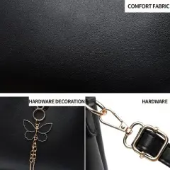 Small Crossbody Bags for Women Fashion Purses for Teenage Girls Lightweight Handbags Shoulder Bag (Black)