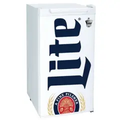 Miller Lite Compact Fridge with Bottle Opener, 3.2 cu ft (90L) - White