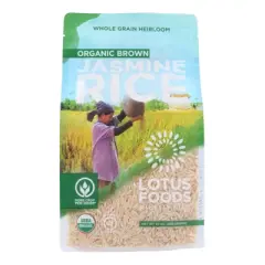 Lotus Foods Organic Brown Jasmine Rice - Case of 6/30 oz