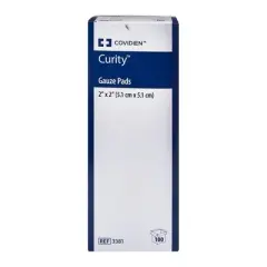 Curity Gauze Sponge 12-Ply, Sterile Pad, 2 in x 2 in, 100 per Pack, 1 Pack