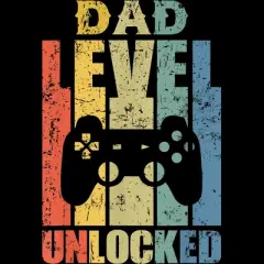 Men's Design By Humans Retro Gaming Dad Level Unlocked By MiuMiuShop T-Shirt