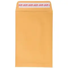 JAM PAPER 6 x 9 Open End Catalog Recycled Envelopes with Peel and Seal Closure - Brown Kraft Manila - 100/Pack