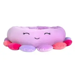 Squishmallows Beula The Octopus Cat and Dog Bolster Bed - Light Purple