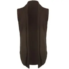 Lars Amadeus Men Casual Open Front Sleeveless Irregular Hem  with No Button Cardigan Vest