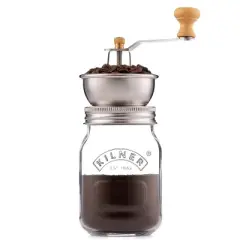 Kilner Coffee Grinder Set, Manual Grinder with Glass Storage Jar