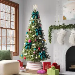 12" Christmas Velvet Bow Decor Teal - Wondershop&trade;